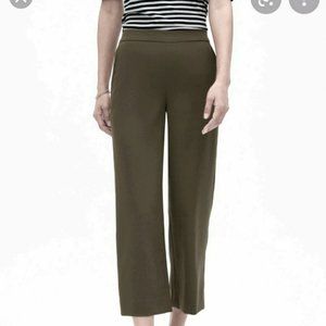 Rowan Wide-Leg Pull-On Double Twill Crop Pant Olive sz 8